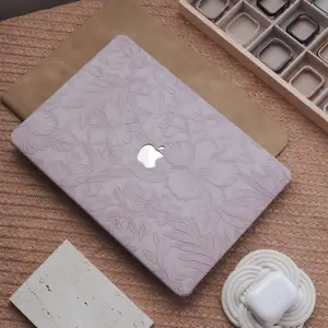 حافظة لاب توب مزخرفة بنقشة الزهور بنقشة الأرجواني اللوان لجهاز Macbook Air 13 15 Macbook Case Pro 15 Funda M1 M2 Macbook case