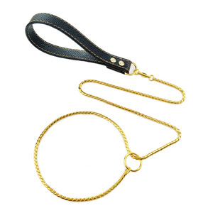 สายจูงสุนัขสแตนเลสพร้อมหัวเข็มขัดหมุนได้ สายโซ่ P-Chain ป้องกันการกระชาก สำหรับฝึกและแข่งขัน - Product Image 3