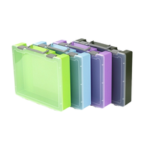 Boîte en plastique rectangulaire de grande capacité avec poignée, organisateur de rangement pour pièces de quincaillerie, blocs de construction, drones et livres