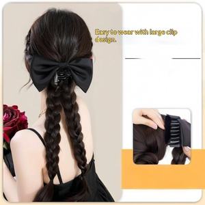 AliExpress <span class=keywords><strong>Queue</strong></span> <span class=keywords><strong>de</strong></span> <span class=keywords><strong>cheval</strong></span> <span class=keywords><strong>double</strong></span> tressée pour femme en fibre haute température, avec nœud <span class=keywords><strong>de</strong></span> style chinois, pince à cheveux - Stock en gros direct usine - Product Image 2