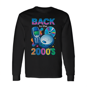 T-shirt vintage retrò anni 2000 a maniche lunghe, girocollo, stampa digitale, unisex per adulti, ideale per feste - Product Image 2