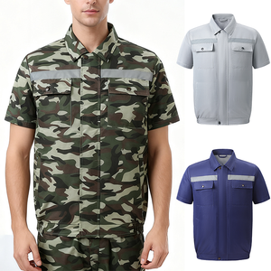 Estate aria condizionata potenti ventole camicia di raffreddamento manica corta con abbigliamento <span class=keywords><strong>da</strong></span> lavoro ricaricabile con strisce riflettenti - Product Image 1