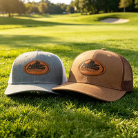 Casquette de camionneur personnalisée style 112 avec patch en cuir |   Casquette Snapback en maille à 6 panneaux brodée de haute qualité Winert
