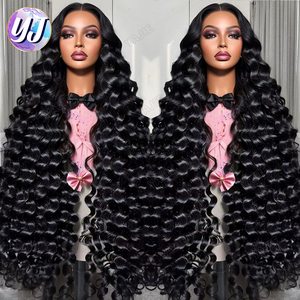 28 30インチディープウェーブ接着剤なしHdレース人間の髪のかつら5x5 Hdレースの閉鎖ルースディープ13x6フロントウィッグベンダー生インド髪 - Product Image 2