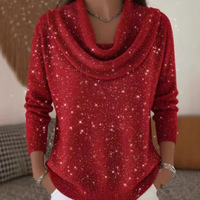 Vêtements pour femmes Automne/Hiver Casual Couleur unie Manches longues Polyester Effet 3D Pulls pour AliExpress