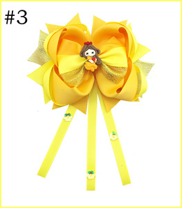 Little princess girl hair bows big glitter doll baby hair bows - Product Image 3