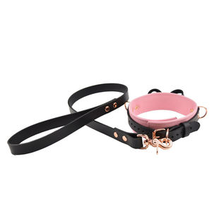 Collier de laisse en cuir de style punk pour femmes jouets d'esclaves gothiques avec chaîne amovible durable - Product Image 3