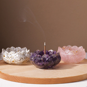 Vente en gros de pierre de cristal naturel goutte de colle porte-bâton d'encens Lotus Pot bols pour la guérison <span class=keywords><strong>méditation</strong></span> <span class=keywords><strong>métaphysique</strong></span> - Product Image 2