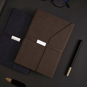 Promotional A5 Elegant Faux Leather Tri-Fold <b>Notebook</b> <b>Set</b> High-End Business Journal with Custom Logo Printing Available - Product Image 5