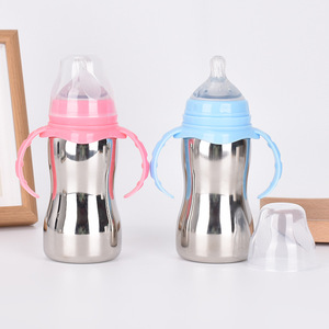 BPA Free 180ml Portable <strong>Toddler</strong> Feeding <strong>Bottle</strong> Double Wall Stainless Steel Insulated Baby Milk <strong>Water</strong> <strong>Bottle</strong> With Nipple - Product Image 1
