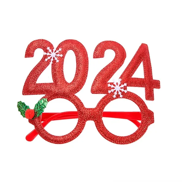2024แว่นปาร์ตี้ปีใหม่วัสดุ PP ดีไซน์ลายเกล็ดหิมะสำหรับตกแต่งงานเลี้ยงปีใหม่สินค้าใหม่