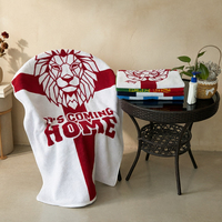 Serviette de plage en coton à séchage rapide, sans sable, surdimensionnée, motif des Trois Lions d'Angleterre, souvenir de football, cadeau pour les fans