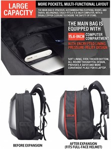Yepyeni Çok Fonksiyonlu Su Geçirmez Darbeye Dayanıklı Motosiklet Sırt Çantası Oxford Tam Yüz Kask Çantası Bilgisayar Omuz Çantası - Product Image 6