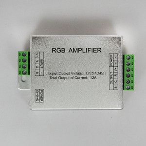 Amplificador RGB de Aluminio 12A, Repetidor de Señal <span class=keywords><strong>LED</strong></span> <span class=keywords><strong>12V</strong></span> 24V, Controlador RGB para Tiras de Luces <span class=keywords><strong>LED</strong></span>, Atenuador de Iluminación Multicolor - Product Image 4