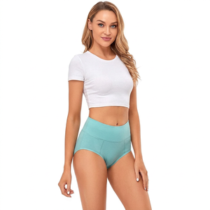 Sous-vêtements sexy taille haute pour femme, brodés, en maille douce, respirants, extensibles, maintien stable, couvrance intégrale, écologiques, pour usage quotidien - Product Image 1