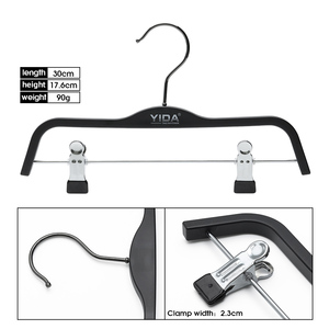 High Quality Space Saving <strong>Plastic</strong> Coat Hanger Men Women Suits Hanger Rod Pants Black Hanger Wide Shoulder - Product Image 3