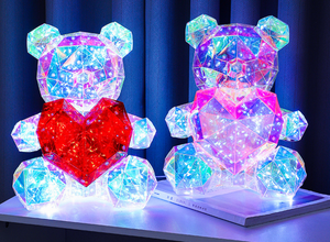 Regalos Creativos para el Día de San Valentín para Niñas, Osito Luminoso Colorido, Decoraciones Navideñas - Product Image 4