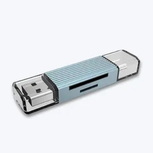 Pembaca kartu OTG3.0 & USB C ke SD MicroSD TF untuk PC Laptop aksesori Smart pembaca kartu memori adaptor kartu SD
