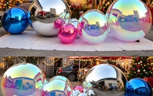 Sphère miroir gonflable argentée métallique, grande <span class=keywords><strong>boule</strong></span> brillante pour la décoration <span class=keywords><strong>de</strong></span> scène <span class=keywords><strong>de</strong></span> carnaval <span class=keywords><strong>de</strong></span> <span class=keywords><strong>Noël</strong></span> - Product Image 5