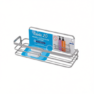 Étagère rectangulaire Linda 20, 26,4 cm, chrome satiné, rangement pour salle de bain - Product Image 3