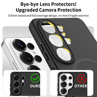 Nouvelle coque Samsung S26 Ultra couleur unie 2026 avec protection d'objectif à trou de précision au toucher doux, coque arrière magnétique pour iPhone 17 16 Pro Max