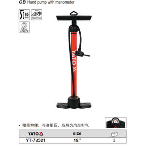 Pompe à main Yato avec manomètre 18 pouces en alliage d'aluminium pour gonflage de pneus de voiture - Product Image 2