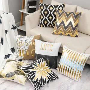 Wholesale Cheap pillowcase Gold Stamp Throw Pillow Case Cushion Cover decorative home Pillow Covers