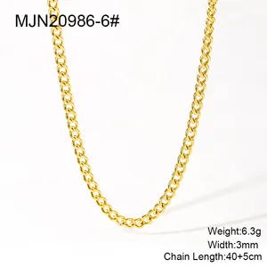 Waterproof PVD 18K Gold Plated Stainless Steel Cross Snake Bone Twist Box Chains Choker Chain Necklaces For Jewelry Making