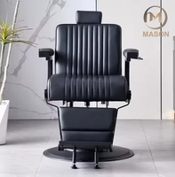 Chaise de barbier en cuir de luxe professionnelle certifiée CE Hydraulique inclinable Hauteur réglable Rotation à 360 degrés Spa
