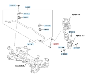 Tirante Stabilizzatore Automobilistico ad Alta Resistenza all'Usura, Sistema di Sospensione in Acciaio Rinforzato 548304V000 per Hyundai Kia - Product Image 2