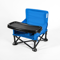 Chaise haute portable et pliable moderne pour bébé avec plateau et sac de transport, structure en fer pour usage intérieur/extérieur, idéale pour les repas à l'hôpital et au parc