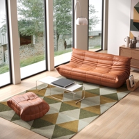 Atunus Modernes Minimalistisches Leder-Ecksofa mit Hochdichtem Schaumstoff Langlebiges Wohnzimmer-Faulsofa Möbel