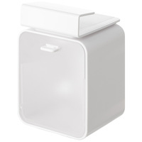 LANZYLO Boîte de rangement rectangulaire en plastique ABS+PS, style moderne et simple, avec miroir, suspendue, anti-poussière, couvercle rabattable, pour cosmétiques et maquillage