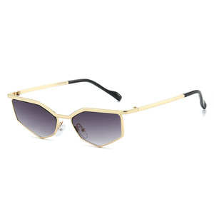 Logo Custom 2026 Vintage Men Women Metal Polygon <b>Sunglasses</b> UV400 <b>Small</b> <b>Frame</b> Diamond Shaped Sun Glasses - Product Image 3