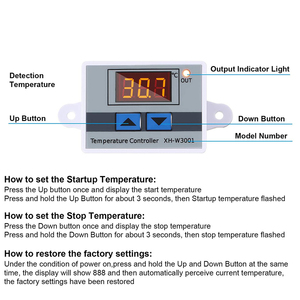 XH-W3001 डिजिटल तापमान नियंत्रक थर्मोस्टेट W3002 110V 220V 12V 24V Thermoregulator मछलीघर इनक्यूबेटर अस्थायी नियामक - Product Image 5