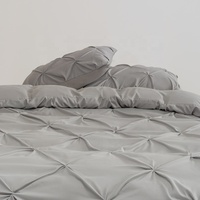 Parure de lit plissée avec draps et taies d'oreiller, couvre-lit doux, cadeau idéal pour la famille