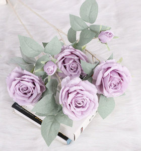 Flores Artificiales Nuevas de 3 Cabezas para Decoración de Bodas y Hogar, Venta al por Mayor de Fábrica - Product Image 2