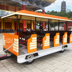รถไฟฟ้า42ที่นั่งสำหรับนักท่องเที่ยว175kwh แบบไม่มีร่องรอยแบตเตอรี่การขับขี่ด้วยไฟฟ้าสำหรับสวนสาธารณะและนักท่องเที่ยว - Product Image 2