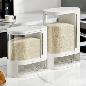 Cubo de almacenamiento de arroz de gran capacidad con partición de tapa a prueba de insectos, dispensador de alimentos de medición de flujo automático, contenedores de almacenamiento de granos - Product Image 1