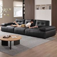 Prix bas d'usine Italie Nouveau design de canapés 3 places en cuir Canapé de salon pour salon avec dossier réglable en cuir