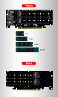 Scheda di Biforcazione RAID 4 Porte M.2 NVME a PCI Express X16 4.0, Controller M KEY NVME PCIE per SSD NVME M2 2230 2242 2260 2280