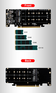 4端口 M.2 NVME 转 PCI Express X16 4.0 分叉式 Raid 控制器 M KEY NVME PCIE 分离卡，适用于 2230 2242 2260 2280 NVME M2 SSD - Product Image 6