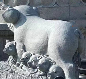 カスタム手彫り御影石豚像エレガントなストーンガーデン彫刻彫刻と彫刻フィギュア - Product Image 2