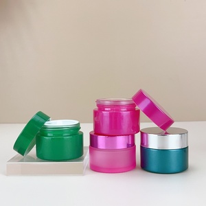 Empty Skincare Jars Packaging 15ml 20ml 30ml 50ml 60ml 100ml pink Glass Face Cream Jar 50g Round Shape Cosmetic Jars with Lids - Product Image 1