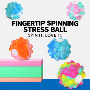 Balle anti-stress en silicone à faire tourner au bout des doigts, jouet sensoriel texturé coloré pour le pressage, le tournage et la relaxation - Product Image 1