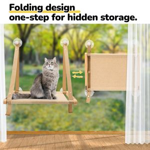 Grand lit de hamac de fenêtre de <span class=keywords><strong>chat</strong></span> d'intérieur Ventouses à vis robustes pour <span class=keywords><strong>gros</strong></span> chats et chatons Habitat de <span class=keywords><strong>chat</strong></span> et siège de fenêtre avec un design élégant - Product Image 6