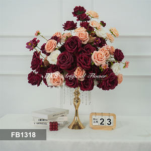 Centro de Mesa de Lujo para Boda, Bola de Flores Artificiales de Rosas Rojas para Decoración de Eventos de Boda - Product Image 2