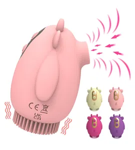 Nieuwe Aankomst Schattige Koe Clitoris G-Spot Zuigende Vibrator Seksspeeltjes Vrouwen Clitoris Stimulator Kut Borstmassage Sucker