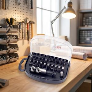 Jeu de tournevis multi-embouts à changement rapide (32 pièces) à commande manuelle - emballé dans un étui en plastique - Product Image 1