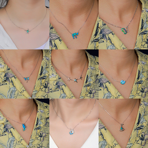 Lumineux 925 argent tortue opale collier doux opale lueur reflétant la beauté merveilleuse de l'océan doux hommage cadeau - Product Image 6